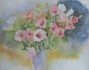 learning watercolor painting gif made from photos